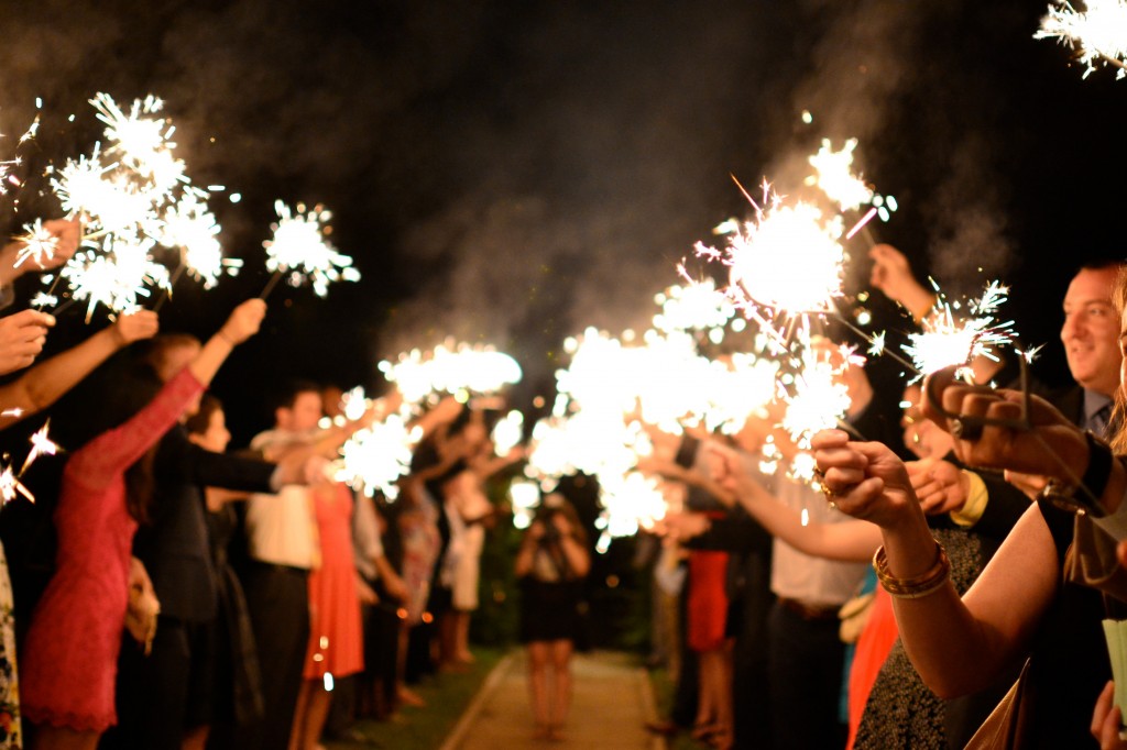 tom and allyson wedding sparklers 1