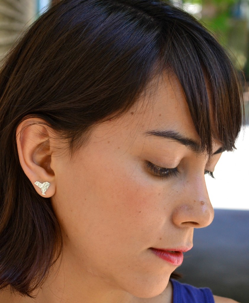 new york earrings on model